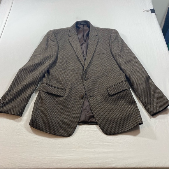 Tommy Hilfiger Blazer Jacket Men’s 40R Herringbone Plaid Brown black Sports Coat - Picture 15 of 15